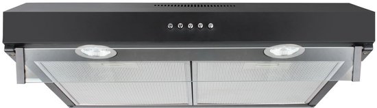 Compacte Onderbouw Afzuigkap - Zwart - 60cm - 280m³/u - Stil (56dB)