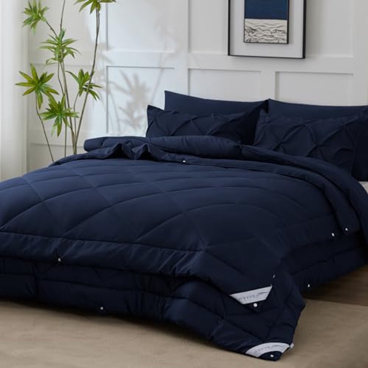 Dekbed 135 x 200 cm, 4 Seizoenen, Donkerblauw, 2-delig, Perfect voor Elk Seizoen