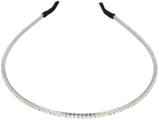 Accessoires Cheveux Serre-tête Diadème 0- 1 Rangée Strass - Métal - Argent - Accessoire Cheveux Brillant pour Fête ou Mariage