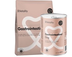 Vetality Hondenvoer Gastrointestinal - 3 kg + 6 x 400 gram - Hondenbrokken - Natvoer Hond - Licht Verteerbaar - Omega3
