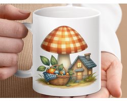 Mok Paddestoel Huisje mok, Fantasie Huis mok, Tuin Huisje mok, Schattig mok, Nieuwigheid mok, Cadeau idee, Koffie mok