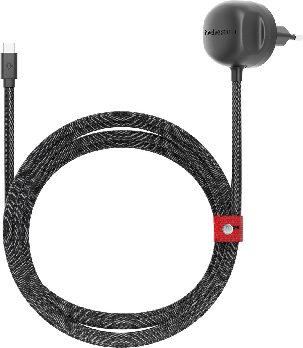 PowerCord Serie 30W USB-C Kabel – 30W Snellader en USB-C in één – Compatibel met alle USB-C-apparaten – Vlakke, duurzame kabel ontworpen om niet in de knoop te raken - Zwart