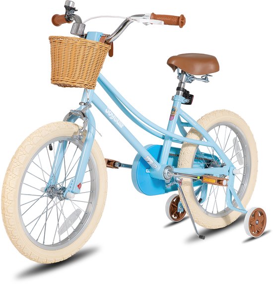 Joystar Fantasy Kinderfiets voor Meisjes - 18 Inch - Mand - Zijwieltjes - Bel - Handrem - Blauw van JOYSTAR — afbeelding 5