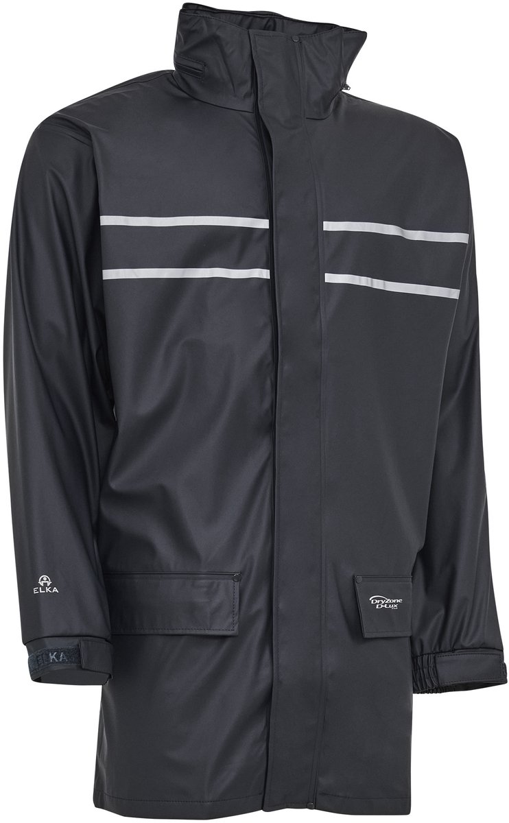 Elka Dry Zone D-Lux PU Rain Jacket with extra length 026301 - Navy - M