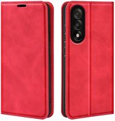MobyDefend Hoesje - Geschikt voor OnePlus Nord 5 - Luxe Wallet Bookcase (Magnetische Sluiting) - Rood