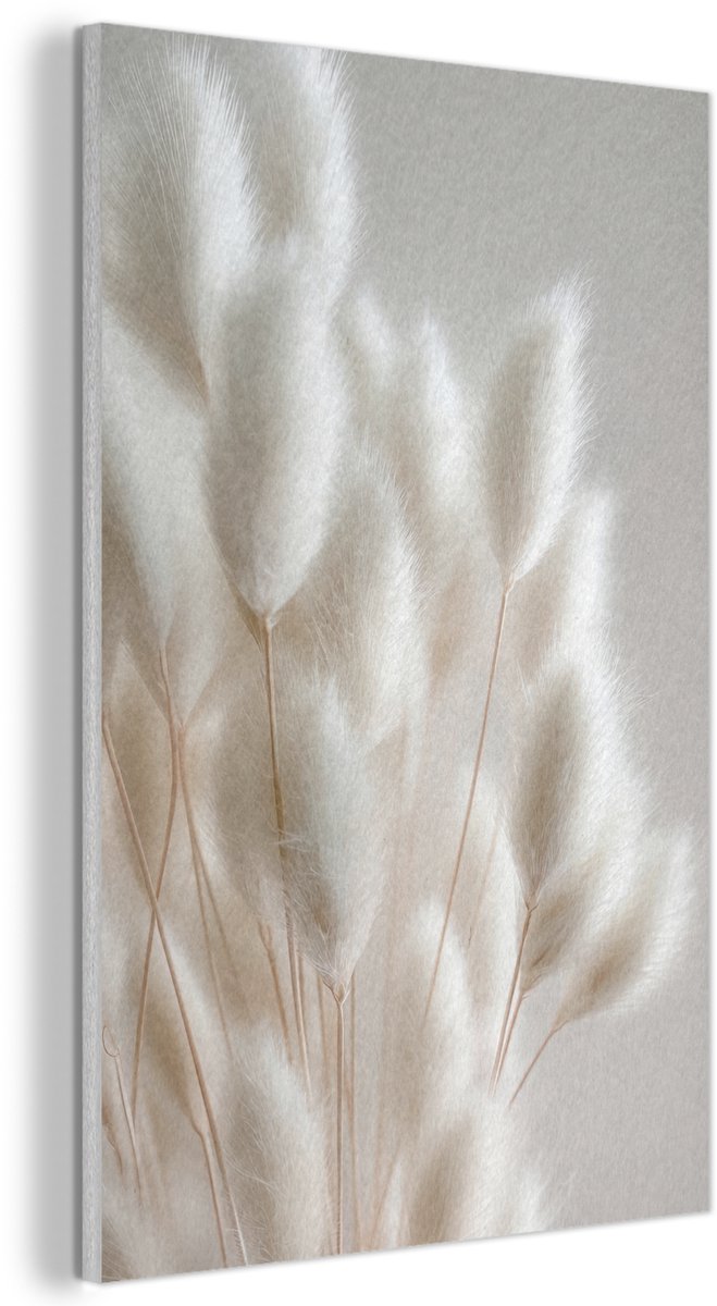 Akoestisch wandpaneel 40x60 cm - Vilt schilderij Pluimen - Beige - Minimalistisch - Akoestische panelen - Geluidsdempende wanddecoratie - Geluidsisolatie woonkamer - Muurdecoratie geluidspanelen