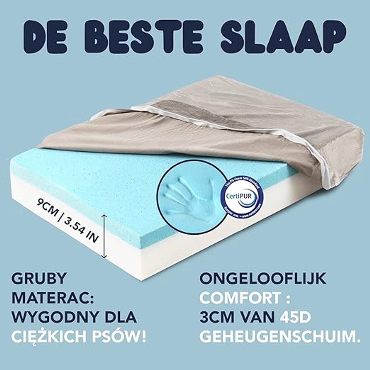 Dog bed S - Orthopedisch Hondenbed, Goed voor de Gewrichten - Vorm Geheugenschuim Hondenkussen, de Temperatuurregelende Gel van de Hondenmand - Verwijderbare Water Bestand Machinewasbare Deken
