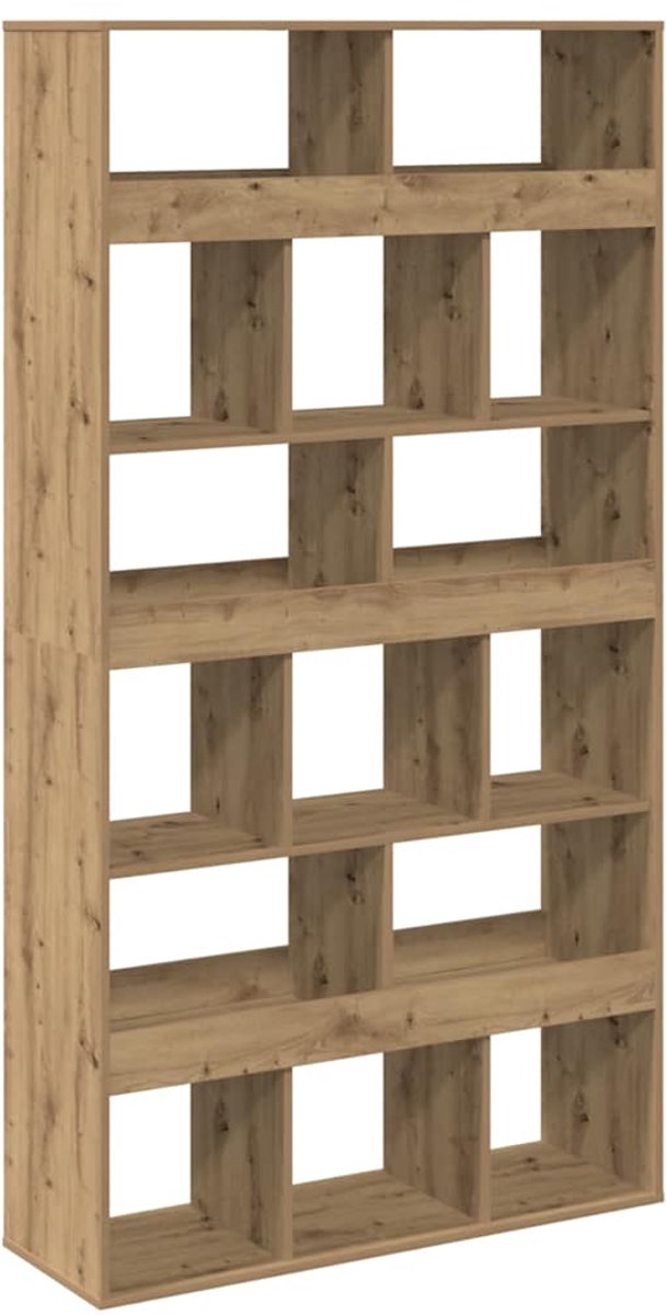 vidaXL Boekenkast - 100x33x187,5 - cm - bewerkt - hout - artisanaal - eikenkleurig artisan eiken