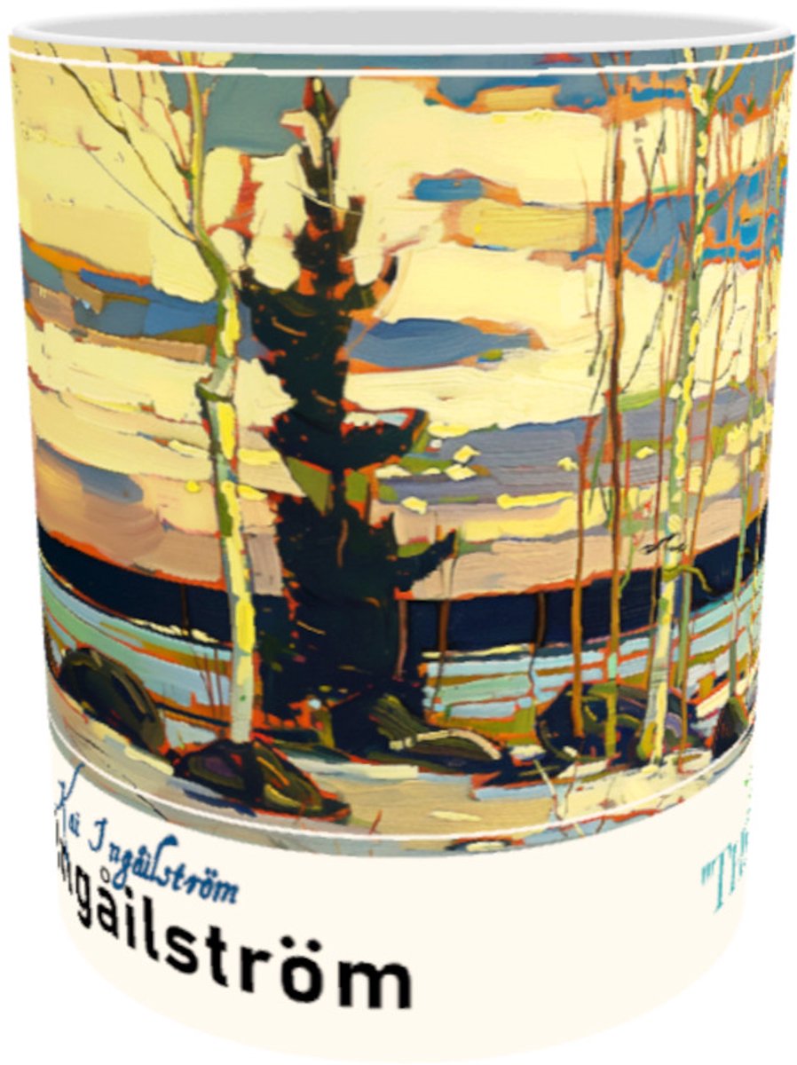 Kai Ingåilström - Scandinavisch/ Canadees Winter Natuurlandschap Panorama Zonsopkomst/ Zonsondergang Schilderij No. 53 - "Painting the North" Fine Art Kunst Mok 330 ml