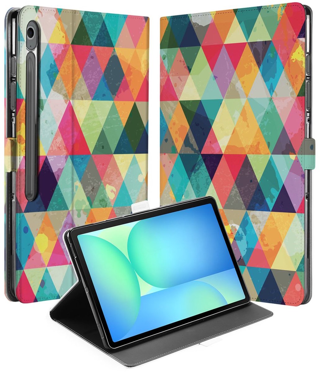Samsung Galaxy Tab S10 FE Plus Book Case Hoesje met Standaard Geruit