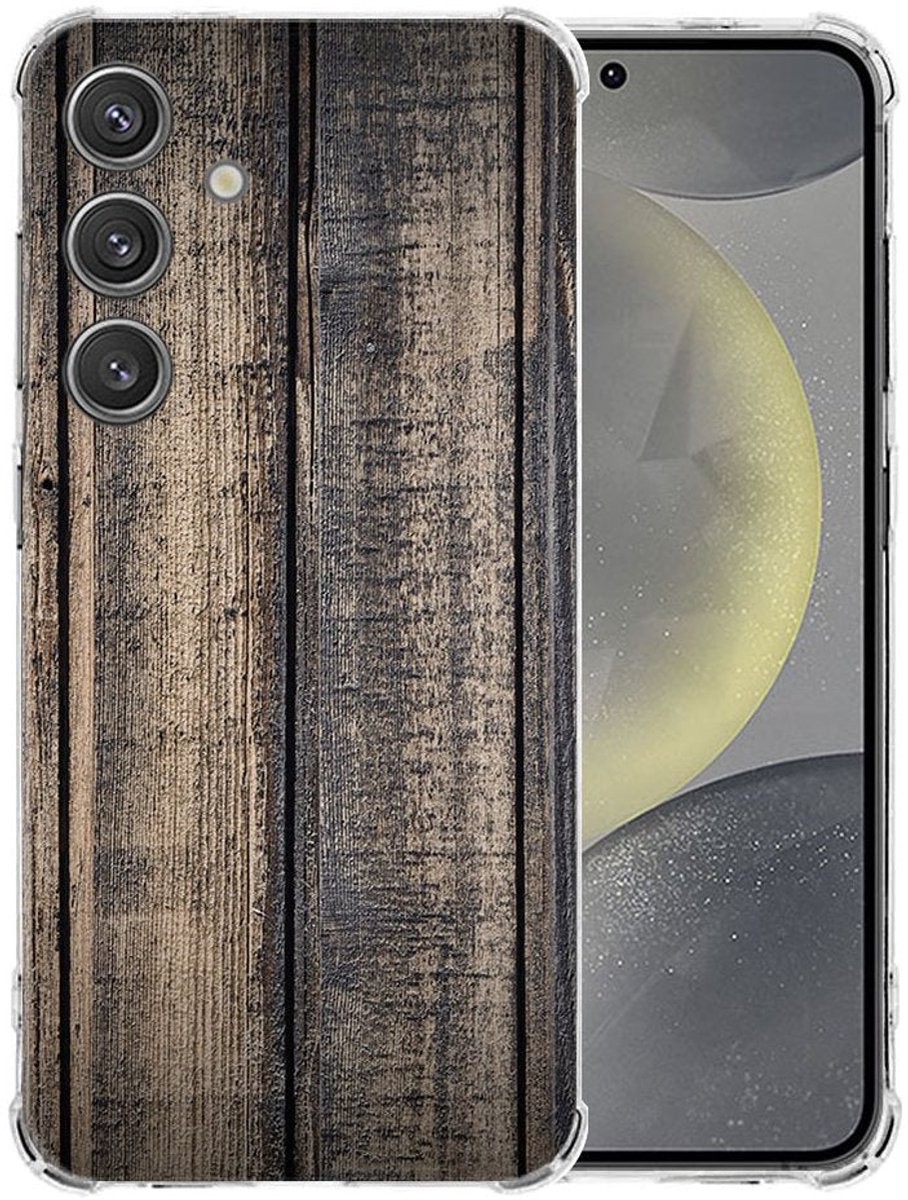 Samsung Galaxy S25 Hoesje - Steigerhout TPU Antishock