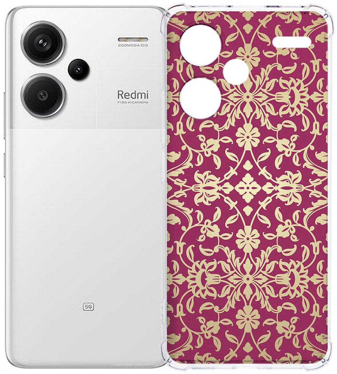 Xiaomi Redmi 13 Pro Plus Hoesje - Barok Pink TPU Antishock
