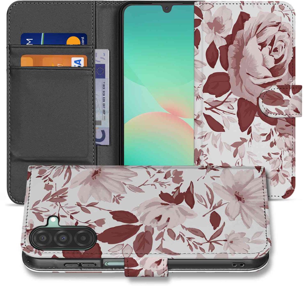Samsung Galaxy A26 Watercolor Flowers Book Case