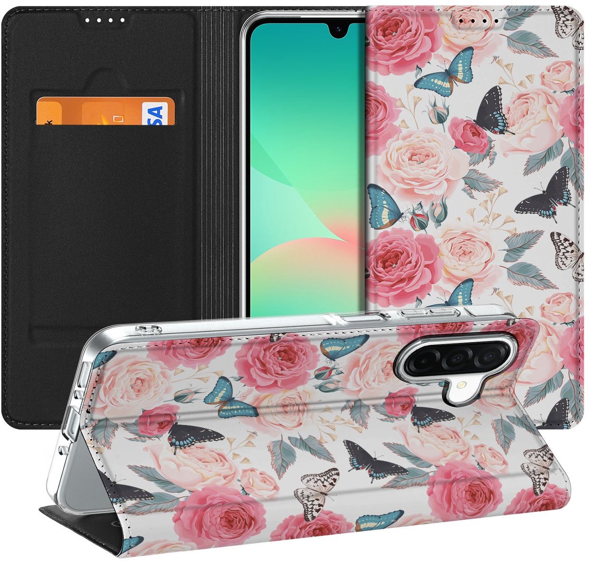 Samsung Galaxy A26 Smart Cover Butterfly Roses