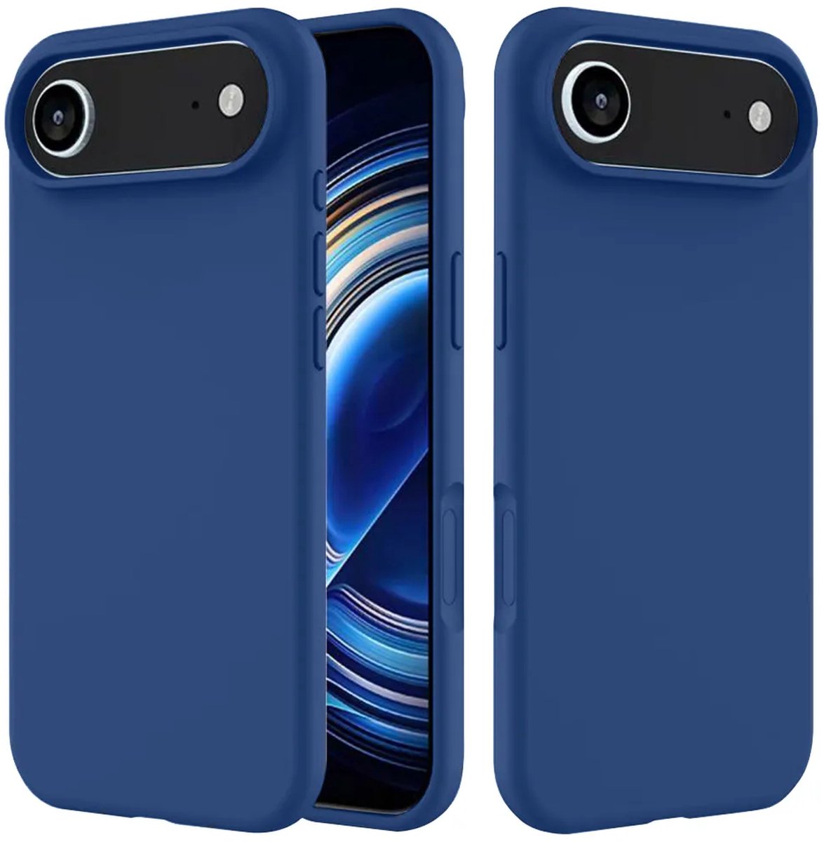 MobyDefend Hoesje - Geschikt voor iPhone Air - Matte Siliconen Backcover - Blauw
