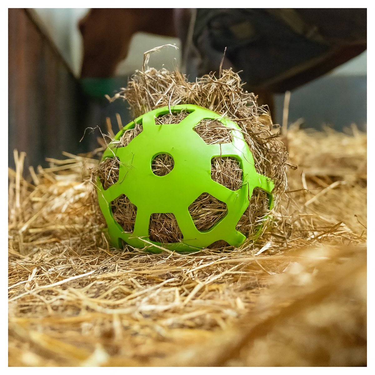 Hay Slowfeeder Fun&Flex Ø 22 cm – Hooinet paarden - Slowfeeder paarden – Geschikt voor grazende dieren – Tegen stalververling – Tot 1 kg hooi - Groen