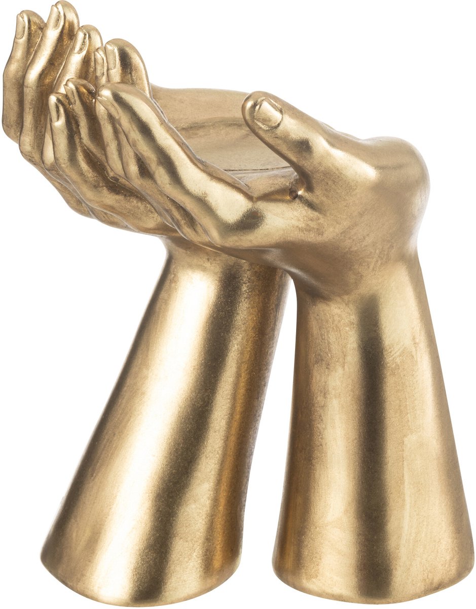 J-Line kandelaar Handen - polyresin - goud