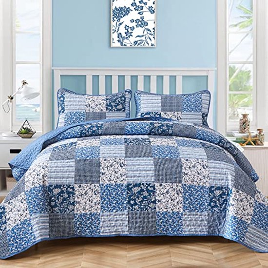 Boho Quilt Set Queen Size - 3-delige Omkeerbare Beddengoed Set voor het Hele Seizoen