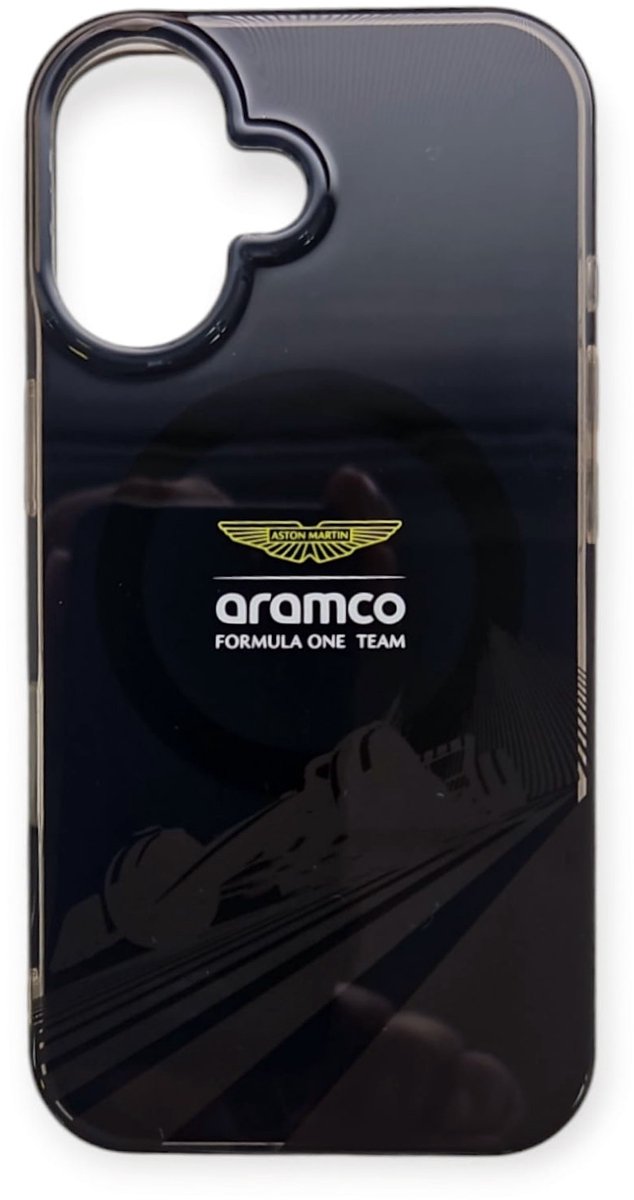 Aston Martin Back cover - iPhone 16 - Zwart - Magsafe - IML F1 Car