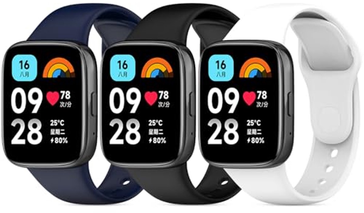 3 Stuks Siliconen Sportarmbanden voor Activity Tracker - Kleurrijke Vervangbanden