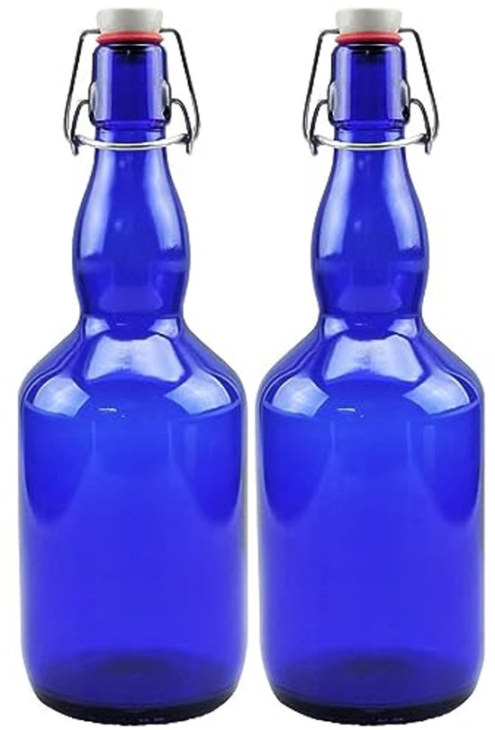 Glazen flessen 1 L in verschillende kleuren met dop symbol:631116