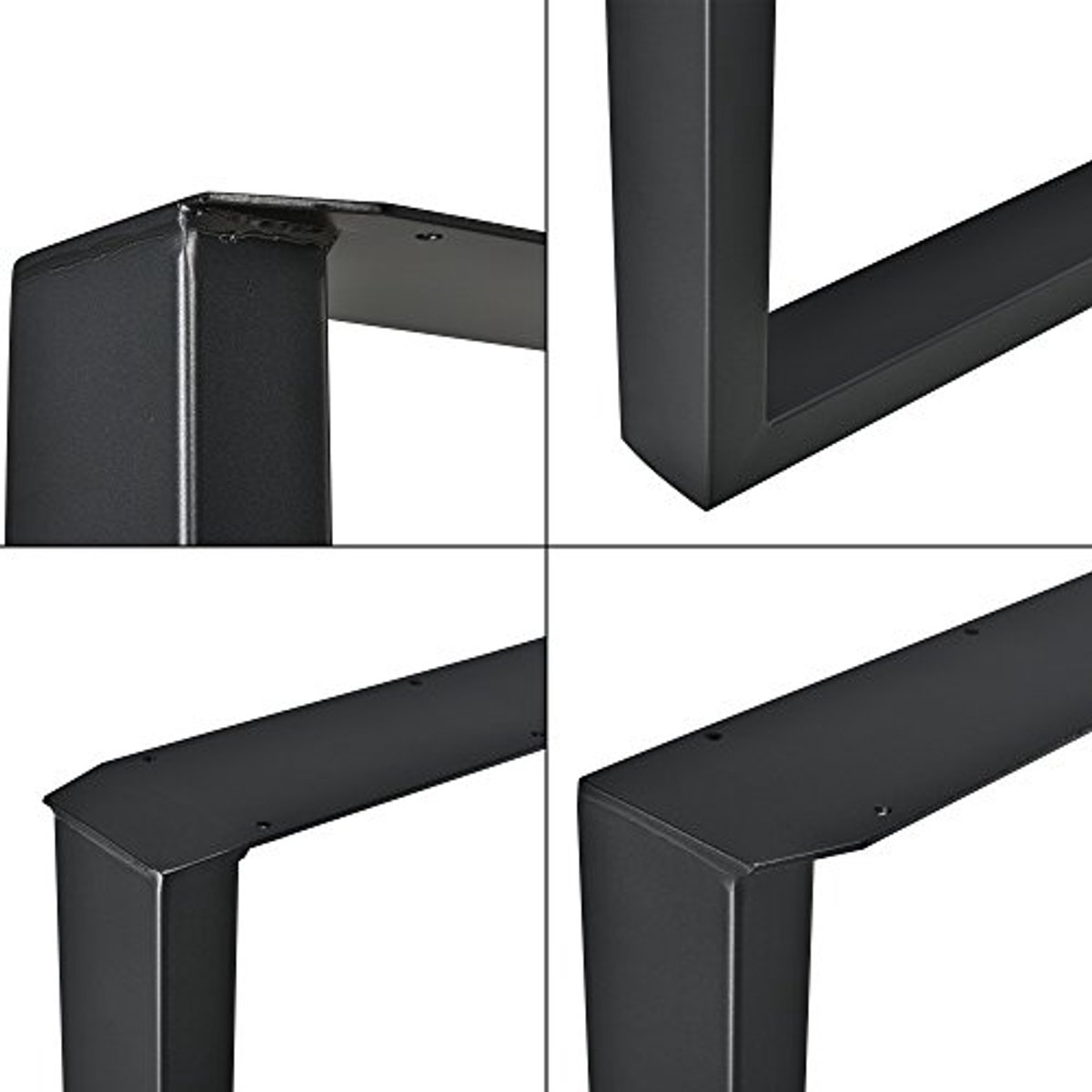 Stalen tafelpoot set van 2 - 80x72 cm - Zwart