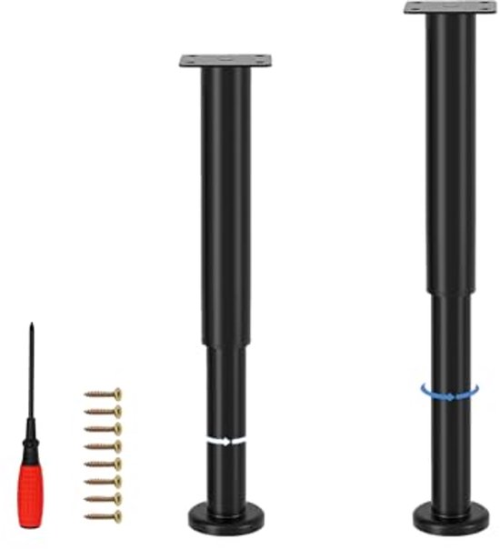 Amig Vierkante Meubelpoot Model 3 25 X 250 Mm Met Stelschroef 4 Punts Geschroefd Belastbaar Tot 15 Kg Poot Staal Wit 2116555698