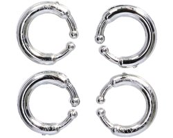 Nep neusringen 4x stuks - Carnaval/verkleedaccessoires - Nep/fop neusringen/piercings
