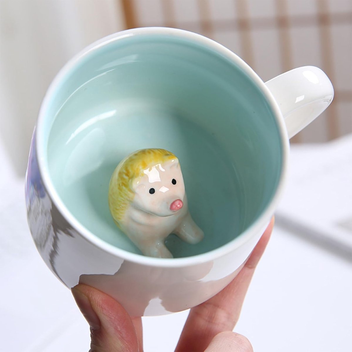 Hedgehog Mok Gift - Grappige Koffiemok - 3D Dierenmok - Keramisch - Schattige 350ml Theemok met Lepel & Onderzetter - Kerst Koffie Thee Mok - Schattig Verjaardagscadeau voor Vriendin Vrienden Mannen Vrouwen — cadeau in Cadeau-ideeën - foto 5