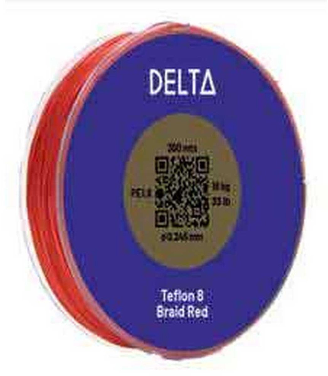Delta Teflon 8 Braid 300 M Gevlochten Vislijn Rood 0.320 mm