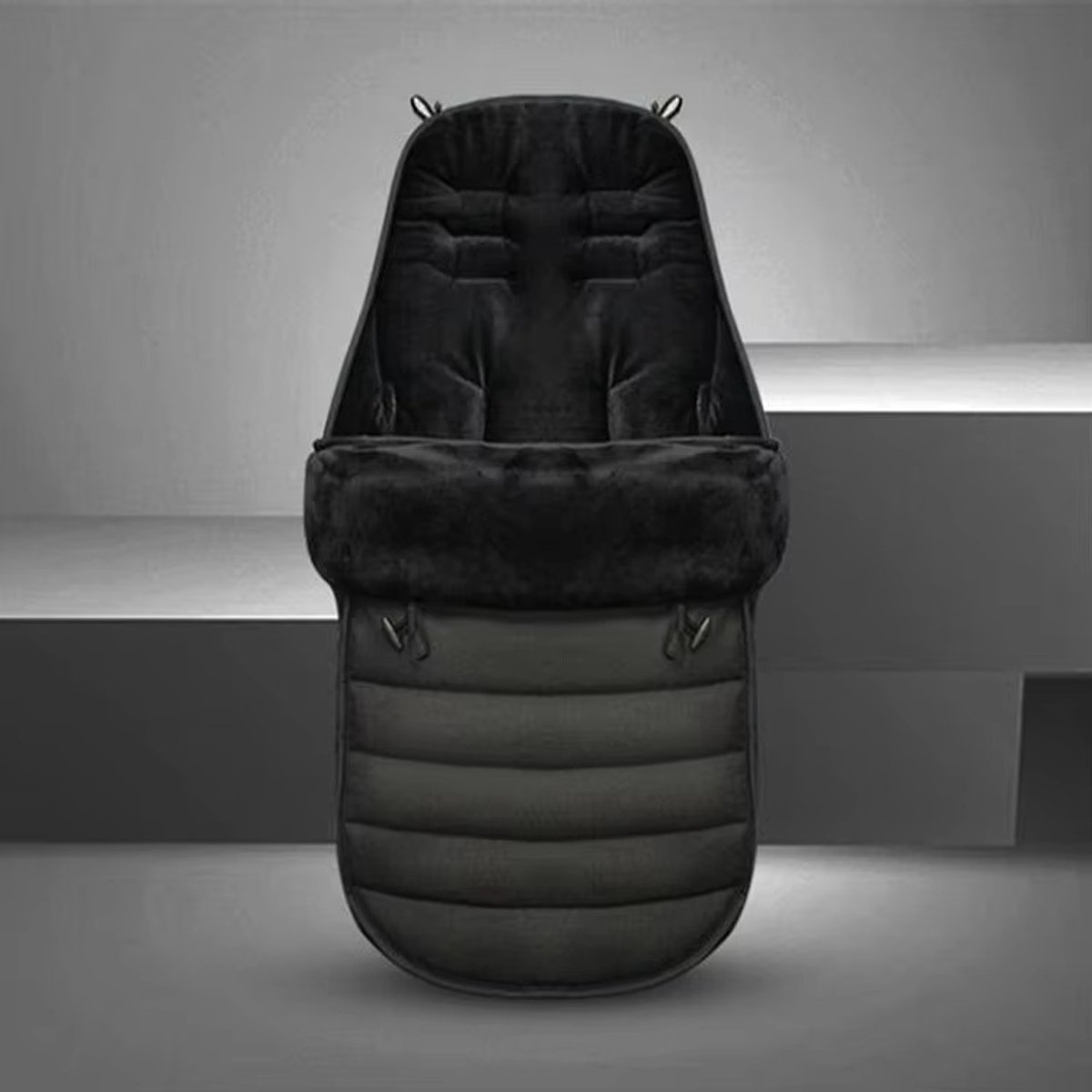 Universele Luxe Zwarte Voetenzak – Kinderwagen & Buggy, Gevoerd, Wind- en Waterafstotend – foto 6