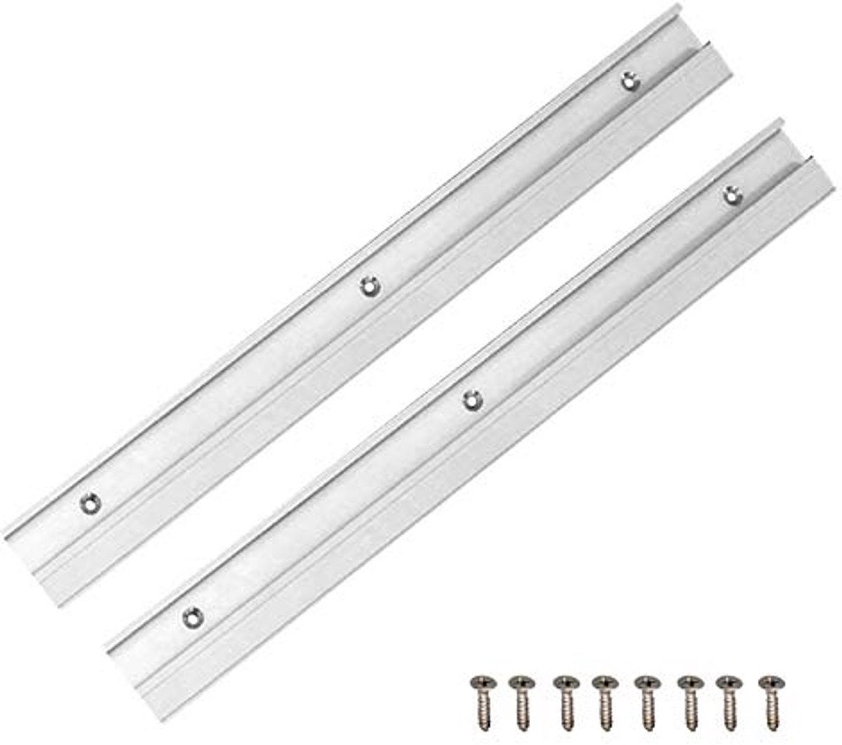 T-track voor houtbewerking, 2 stuks, 400 mm, verstekrail met zelfklevende schroeven