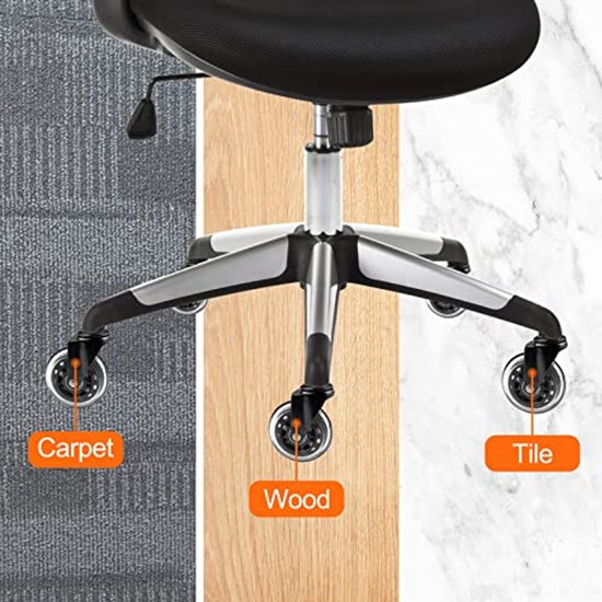 Rubber Bureaustoelwielen 5 Stuks 11 mm x 22 mm - 360 Graden Draaibaar voor Gamingstoelen — afbeelding 4