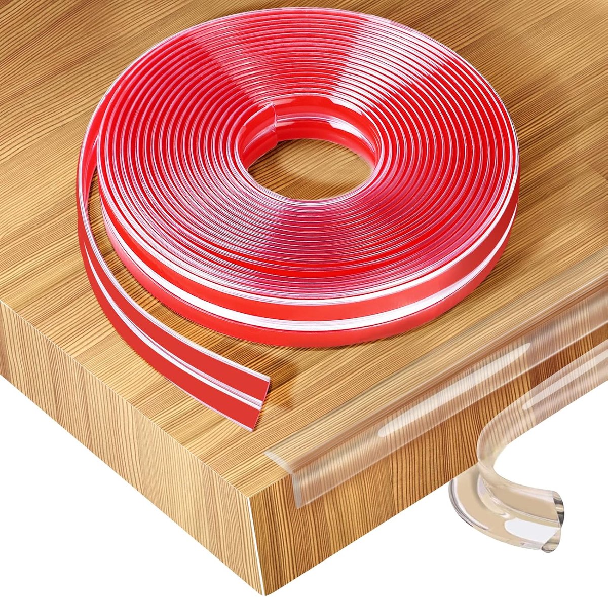 Image of 3 Meter Babytafelhoekbandbescherming, Doorzichtige Meubelbandbescherming, Plakbare PVC Randbeschermers, voor Tafels, Vensterranden, Muren