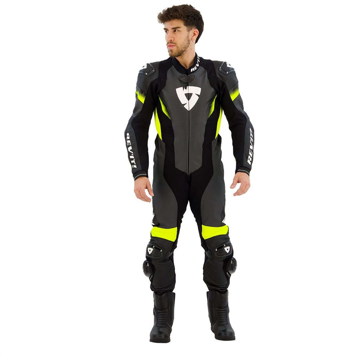 REV’IT! Control Zwart Neon Geel 1-Delig Motorpak - Maat 50 - Racepak