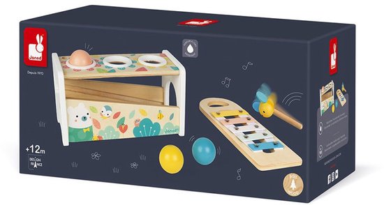 Janod Pure - Tap Tap Xylofoon - Behendigheidsspel - 2 Spelletjes In 1: Een Bijenhamer Om Op De 3 Vallende Ballen Te Slaan En Een Uitneembare Xylofoon Om Overal Te Kunnen Spelen! - Geschikt Vanaf 1 Jaar van Janod — afbeelding 5