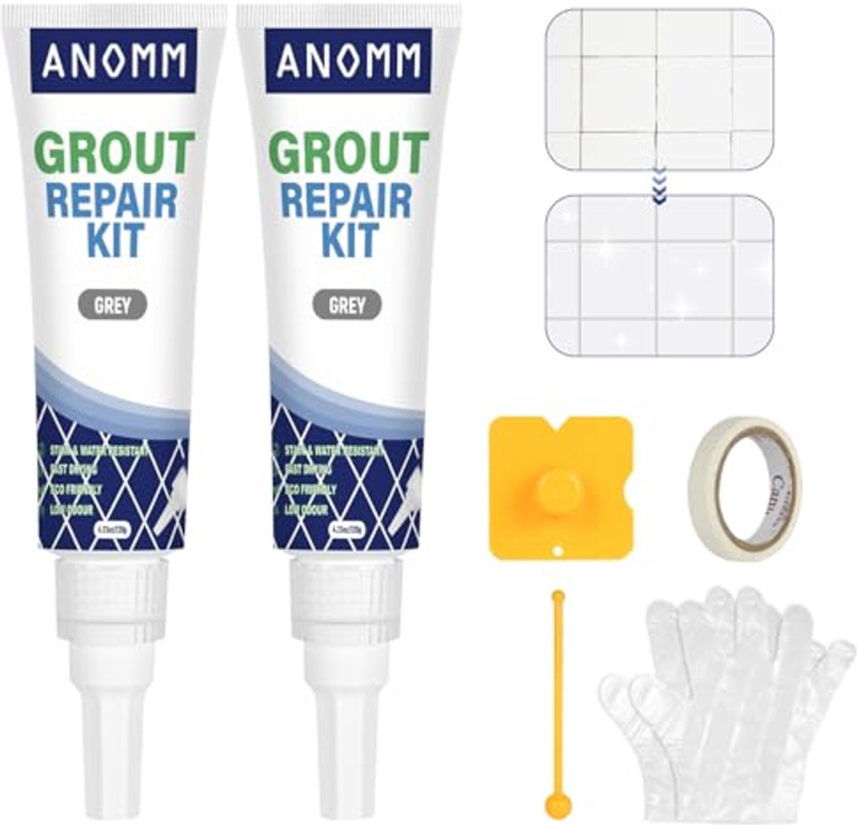 Voegenstift voor Tegels - Sneldrogende Voegmortel en Reiniger 240 ml - Geschikt voor Keuken en Badkamer - Grijs