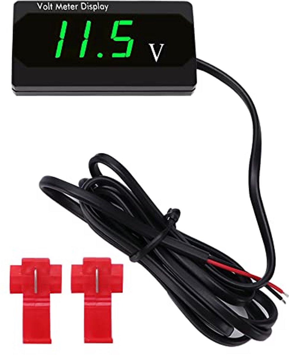 Waterdichte DC 12V Voltmeter met Groen LED Display voor Auto, Boot, Motorfiets en ATV
