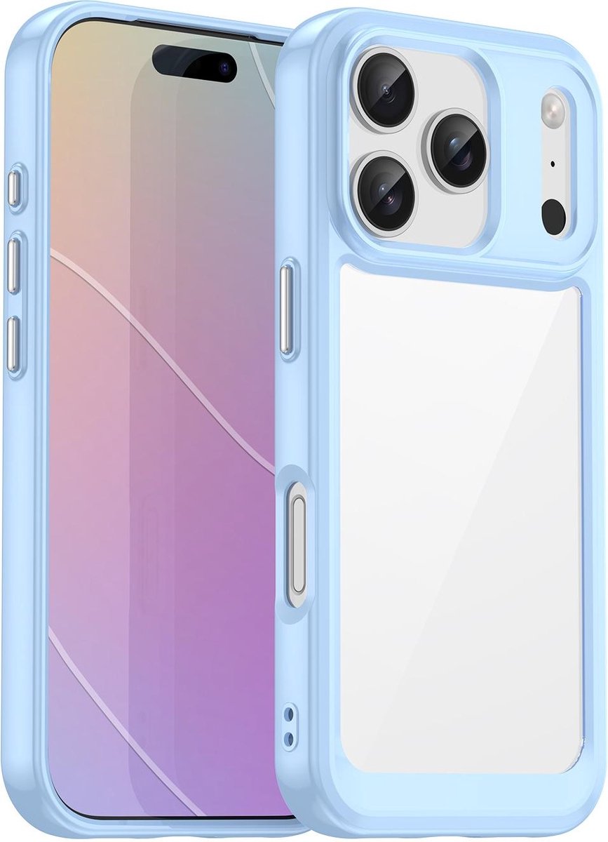Hoesje geschikt voor Apple iPhone 17 Pro - Phonesta Acrylic Hybrid Back Cover - Blauw
