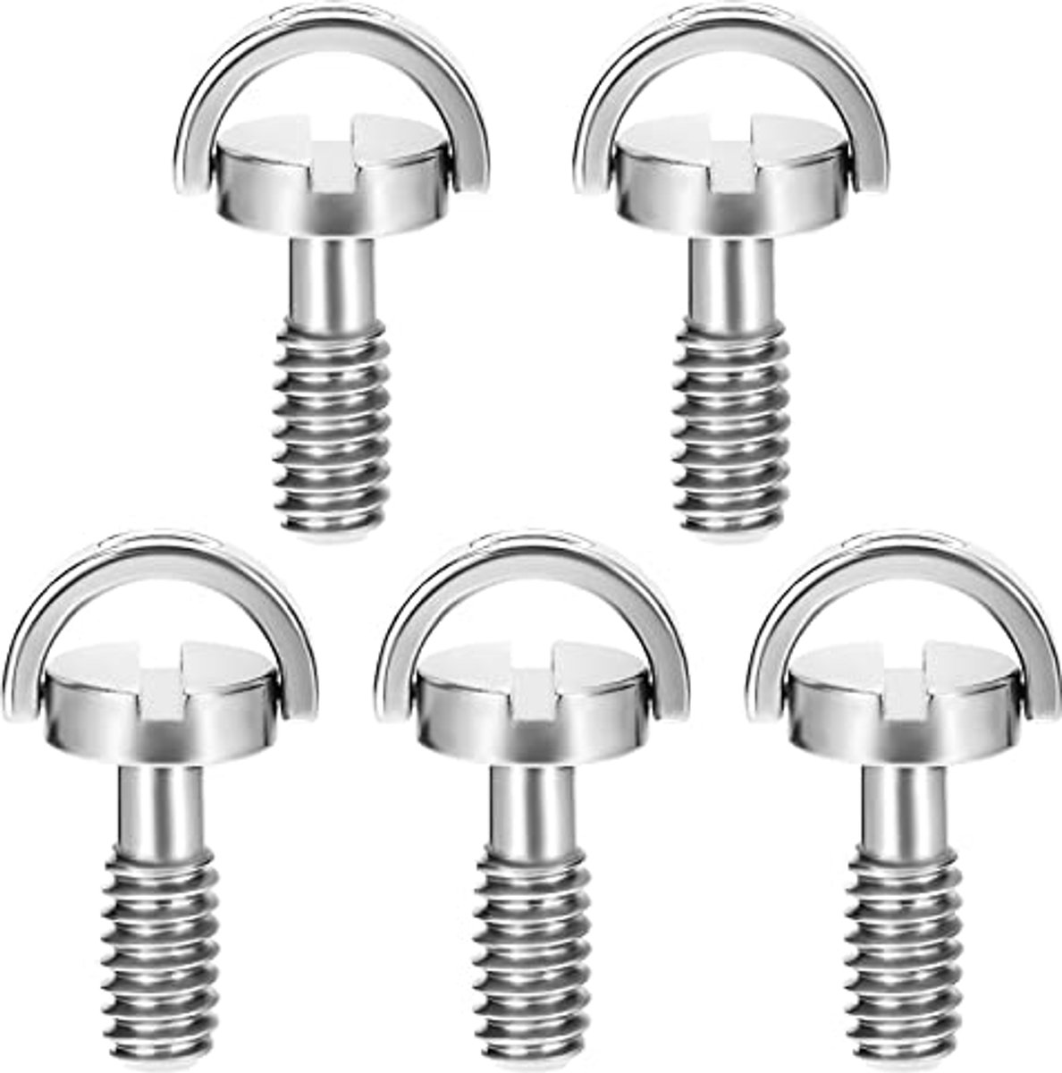 Cameraschroeven 1/4 inch D-ring roestvrij staal voor statieven en monopods – 5 stuks