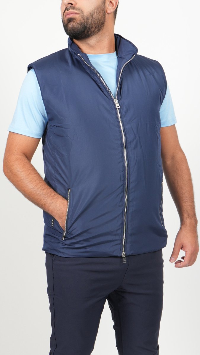 BASKO BODYWARMER - SLIM FIT - BLAUW - MAAT S