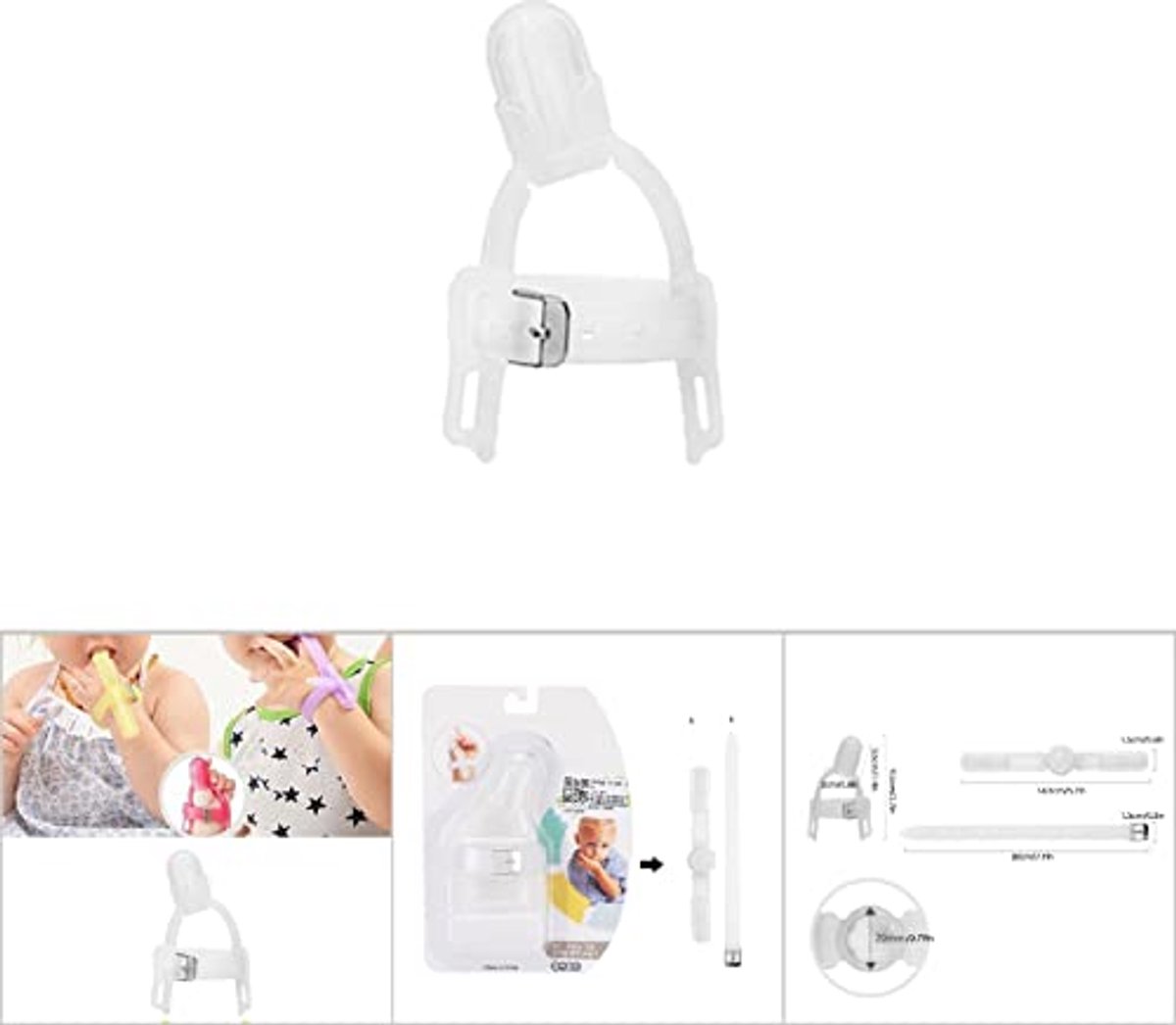 Thumb Suction Preventie Voor Peuters, Duimzuigplug Voor Kinderen, Verstelbare Duimzuigvingerbeschermer, Baby Siliconen Vingerbeschermer Duimzuigplug (Wit)