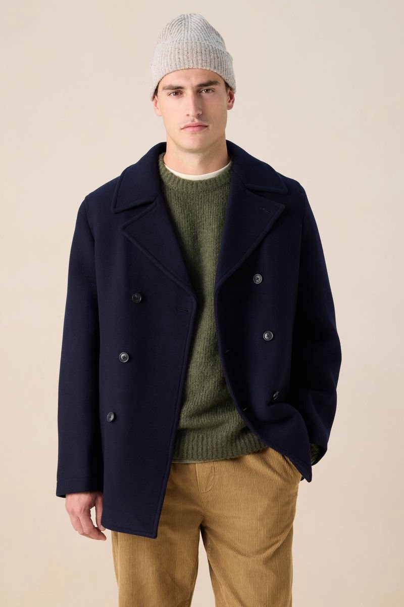 Sissy-Boy - Donkerblauwe wollen peacoat jas