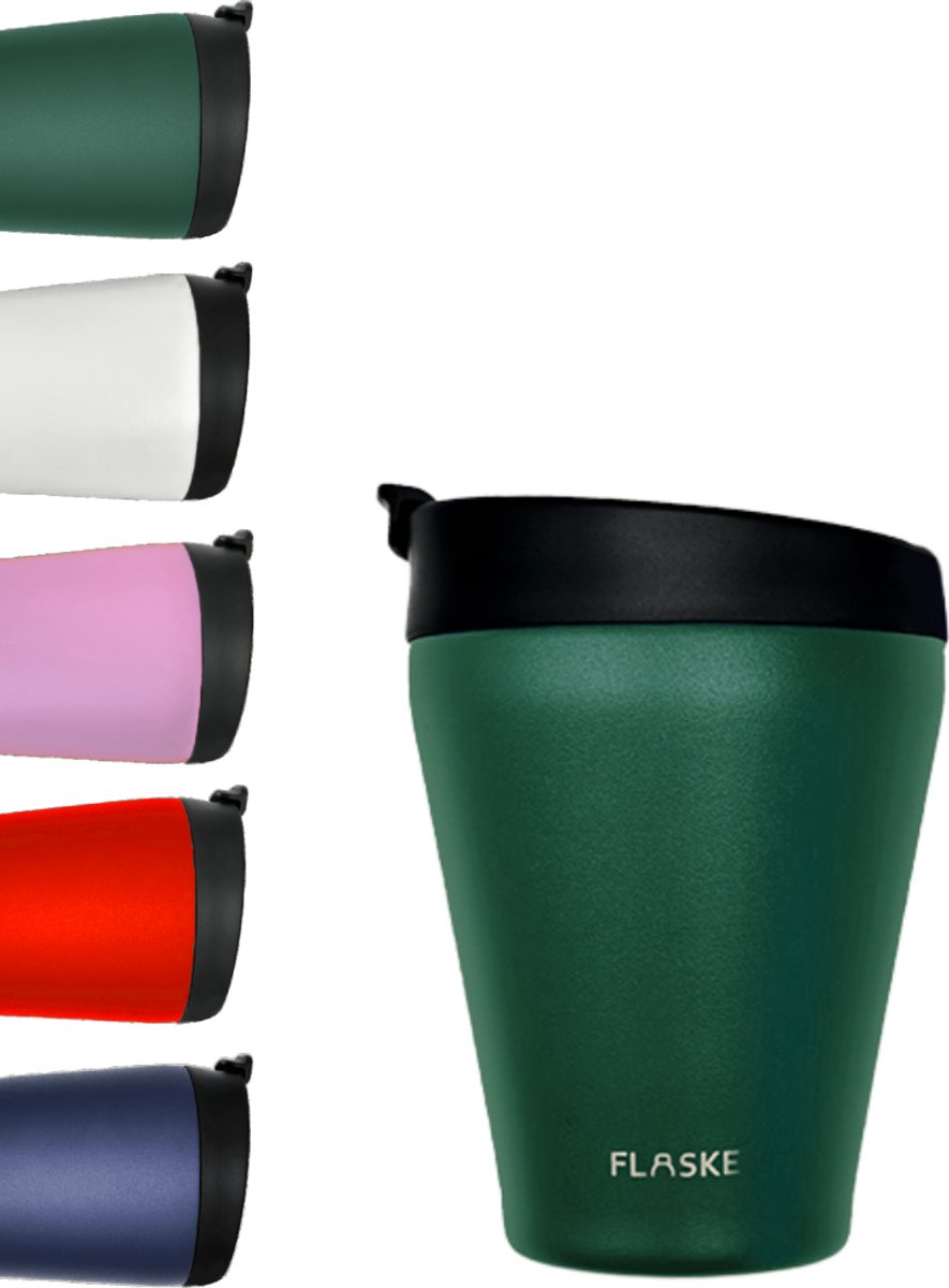 FLASKE Koffiebeker Coffee Cup 200ML - Moss - RVS Koffiebeker to Go van 200ML