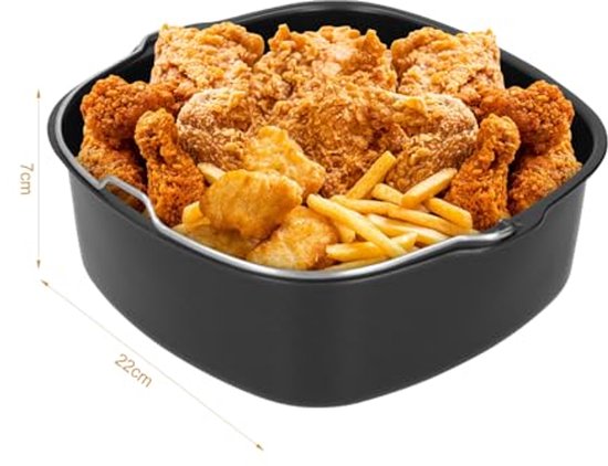 Ejoyous Airfryer Bakvorm, ovenschaal voor heteluchtfriteuse, friteuse, taartvorm, taartvat met antiaanbaklaag, voor HD9925, HD9860, HD9905 01, heteluchtfriteuse, bakaccessoires (18 cm