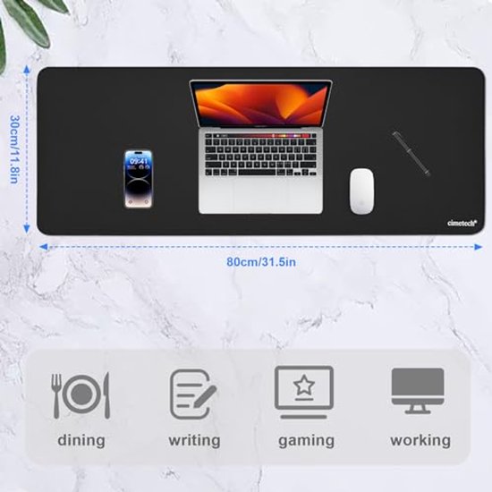 Grote Gaming Muziek Pad - Multifunctioneel, Duurzaam en Met Antislip Onderkant, Ideaal voor Je Gaming Bureau, 800 x 300 x 2 mm, Zwart — afbeelding 3