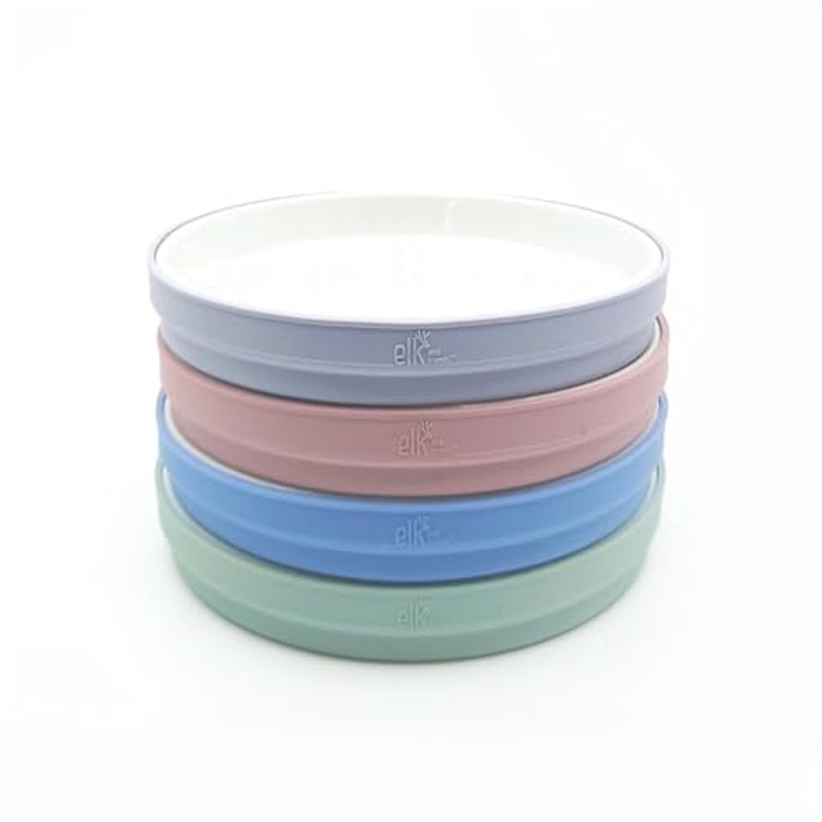 Witte Porseleinen Borden voor Kinderen - 7,8 Inch - Antislip Snackschalen - Magnetron- en Vaatwasmachinebestendig
