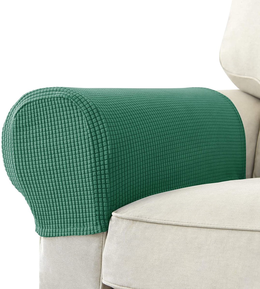 TuseRxln Meubelovertrekken - Stretch - Jacquard Armleuninghoesjes Anti-slip 2 Stuks - Geschikt voor Bank & Fauteuil - Meerblauw