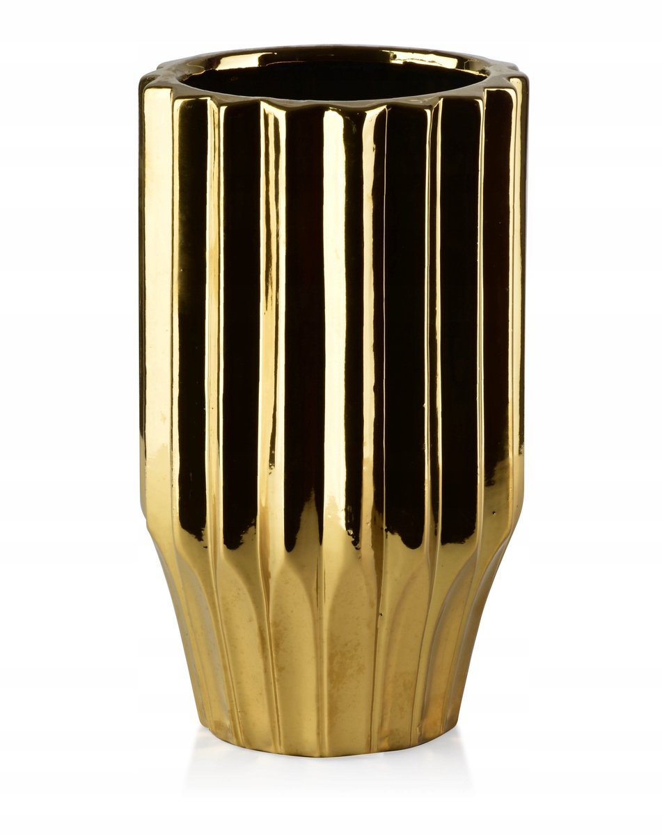 Glanzende Gouden Vaas 24,5cm - Decoratief Mondex Yvonne Gold