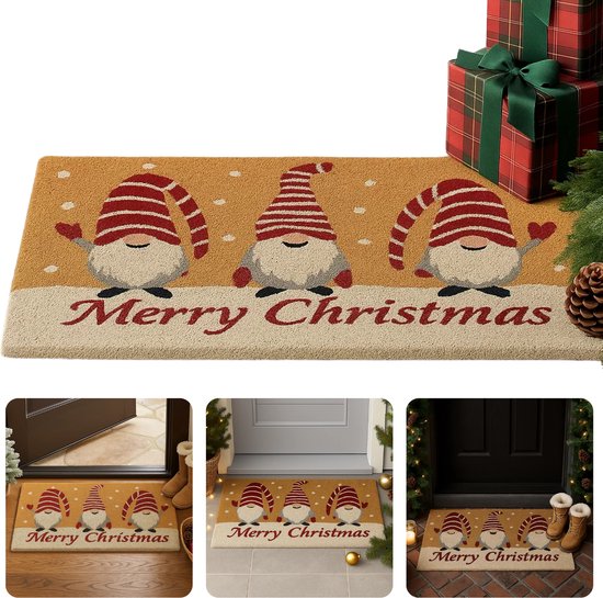 Kerst entree vloermat, deurmat, deurtapijten voor entree, welkom mat, binnenplaats deur, garage ingang, kerstbal, 23,6 x 35,4 inch